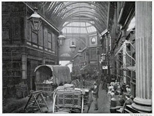 Indoors Prints: Interior of Leadenhall Market, covered market