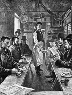 An interior of a London cabmens shelter, 1890
