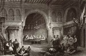 Romanticismo Collection: Interior of a Moor Palace. Engraving (19th c. )