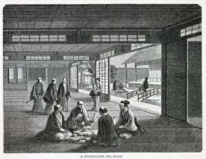 Images Dated 29th March 2021: The interior of a respectable tea-house Date: 19th century