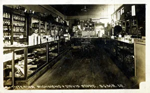 Drug Prints: Interior of Richmond & Davis Store, Elma, Iowa, USA