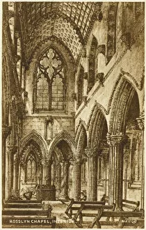 Arches Collection: The interior of Rosslyn Chapel