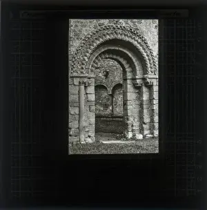 Interior of Ruined chapel in a castle