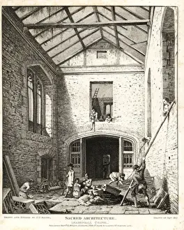 Labourers Prints: Interior of the ruins of Leadenhall Chapel, 1812