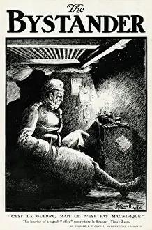 Intelligence Prints: The interior of a signal office somewhere in France