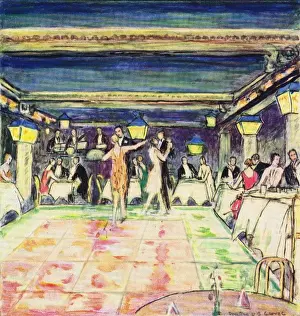 Interior sketch of the Florida Club, London, 1926