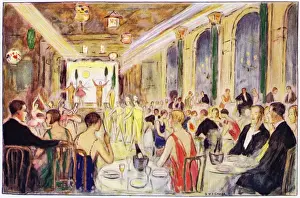 Interior sketch of the Metropole Hotel, London, 1926