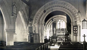 Altar Collection: Interior of St George's Church, looking east, in the village of Brockworth