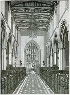 Account Prints: Interior of St Giles Church, Cripplegate, London
