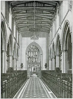 Account Prints: Interior of St Giles Church, Cripplegate, London