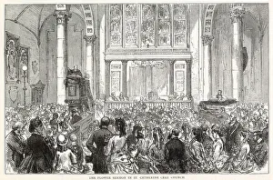 Interior of St Katharine Cree Church, Leadenhall Street, Aldgate, London