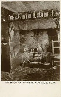 Kettle Prints: Interior of traditional cottage at Niarbyl, Isle of Man