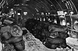 Air Lift Gallery: Interior of a Transport Airplane filled with coal, 1948