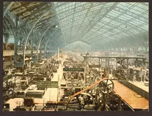Internationale Prints: Interior view of the Gallery of Machines, Exposition univers
