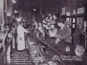 Rendezvous Prints: An interior view of Harry's New York Bar, 5 Rue Daunou