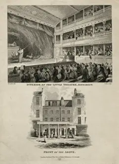 Interior and front view of the Little Theatre, Haymarket