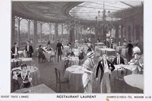 Gourmet Prints: An interior view of Restaurant Laurent, Paris, 1920s