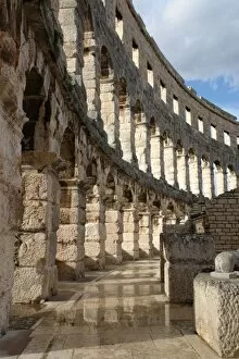 Amphi Theatre Gallery: Interior view of Roman amphitheatre at Pula, Croatia