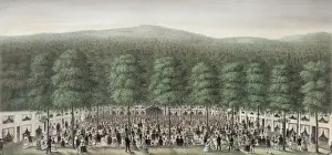 Clinton Prints: Interior view of West Branch camp meeting, Clinton Co. Pa