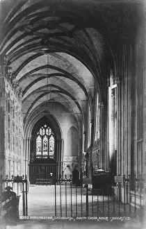 Stonework Prints: Interior of Winchester Cathedral - South Choir Aisle