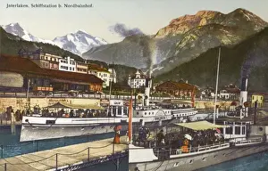 Thun Prints: Interlaken - Ferryport and North Railway Station