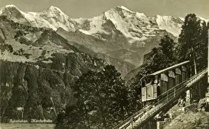 Interlaken Prints: Interlaken and Harderbahn funicular, Bern, Switzerland