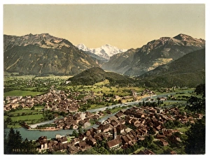 Interlaken, from the Heimwehfluh, towards the Harder, Bernes Interlaken, from the Heimwehfluh, towards the Harder, Bernes