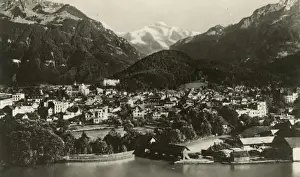 Interlaken Prints: Interlaken with Jungfrau Mountain in rear