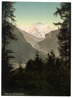 Interlaken Prints: Interlaken, the Jungfrau, from the Rugen, Bernese Oberland