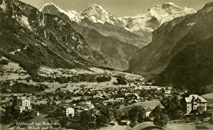 Interlaken Prints: Interlaken, Wilderswil and mountains, Bern, Switzerland