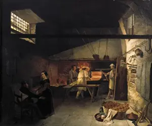 Costumbrism Prints: Interno di un forno (Inside a bakery), work by