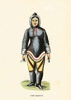 Auguste Wahlen Prints: Inuit woman with facial tattoos, Yukon, Canada