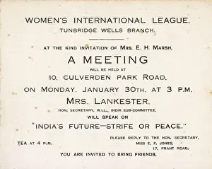 Strife Prints: Invitation card, Womens International League