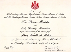 Invitation to Dinner - Harold Macmillan to Ninette de Valois Invitation to Dinner - Harold Macmillan to Ninette de Valois