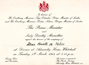 Swedish Prints: Invitation to Dinner - Harold Macmillan to Ninette de Valois