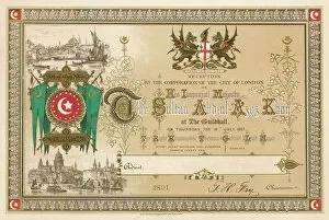 Abdul Collection: Invitation - Reception for Sultan Aziz in London
