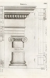 Johann Franck Prints: Ionic order column with entablature