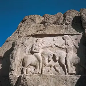 Fars Prints: IRAN. FARS. Naqsh-e Rustam. Bas-relief with