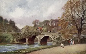 Wells Prints: Irfon Bridge over River Wye, Builth Wells, Wales