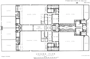 Walled Prints: Irish 800-pauper workhouse, ground plan