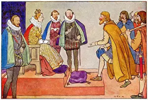 Greeting Prints: Irish Chieftain Shane O Neill meets with Queen Elizabeth I