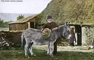 Friend Prints: An Irish Country Man and his Donkey, Northern Ireland