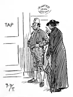 Drunkard Prints: Irish drinker receives warning at Taproom door from Priest