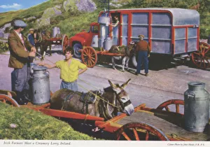 Lorry Gallery: Irish Farmers Meet a Creamery Lorry, Republic of Ireland