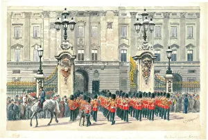 Irish Guards leaving Buckingham Palace