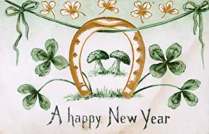 Clover Prints: Irish New Year Souvenir postcard