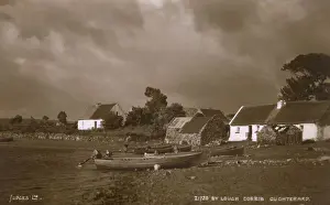Banks Prints: Irish Scene - Cottages of the banks of Lough Corrib, Ireland