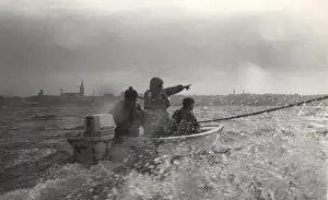 Teens Prints: Irish Scouts in a motorboat