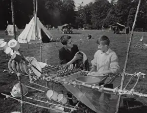 Irish Scouts washing up on camp