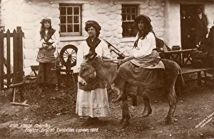Girl at a spinning wheel